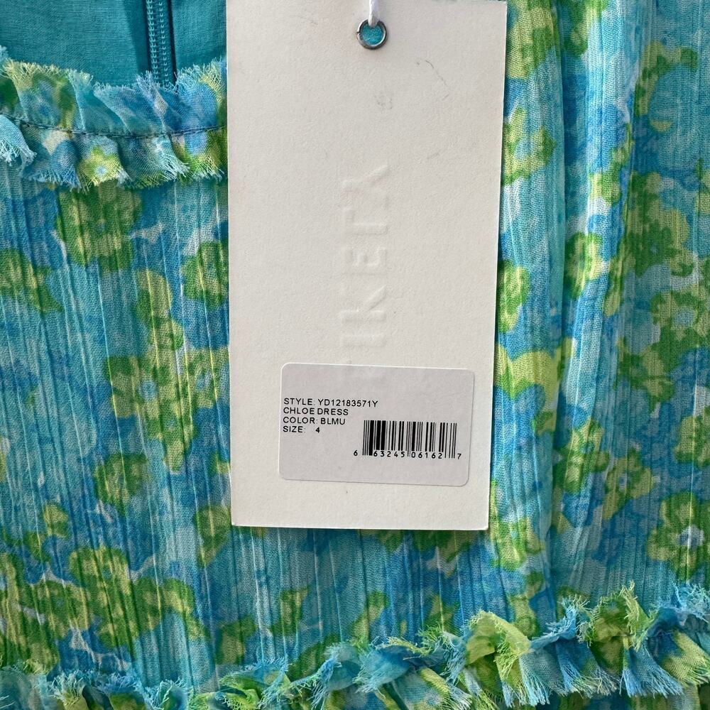 NEW LIKELY $258 Blue Floral Chloe Tiered Midi Dress - Picture 7 of 7
